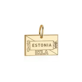 Estonia Passport Stamp Charm Solid Gold