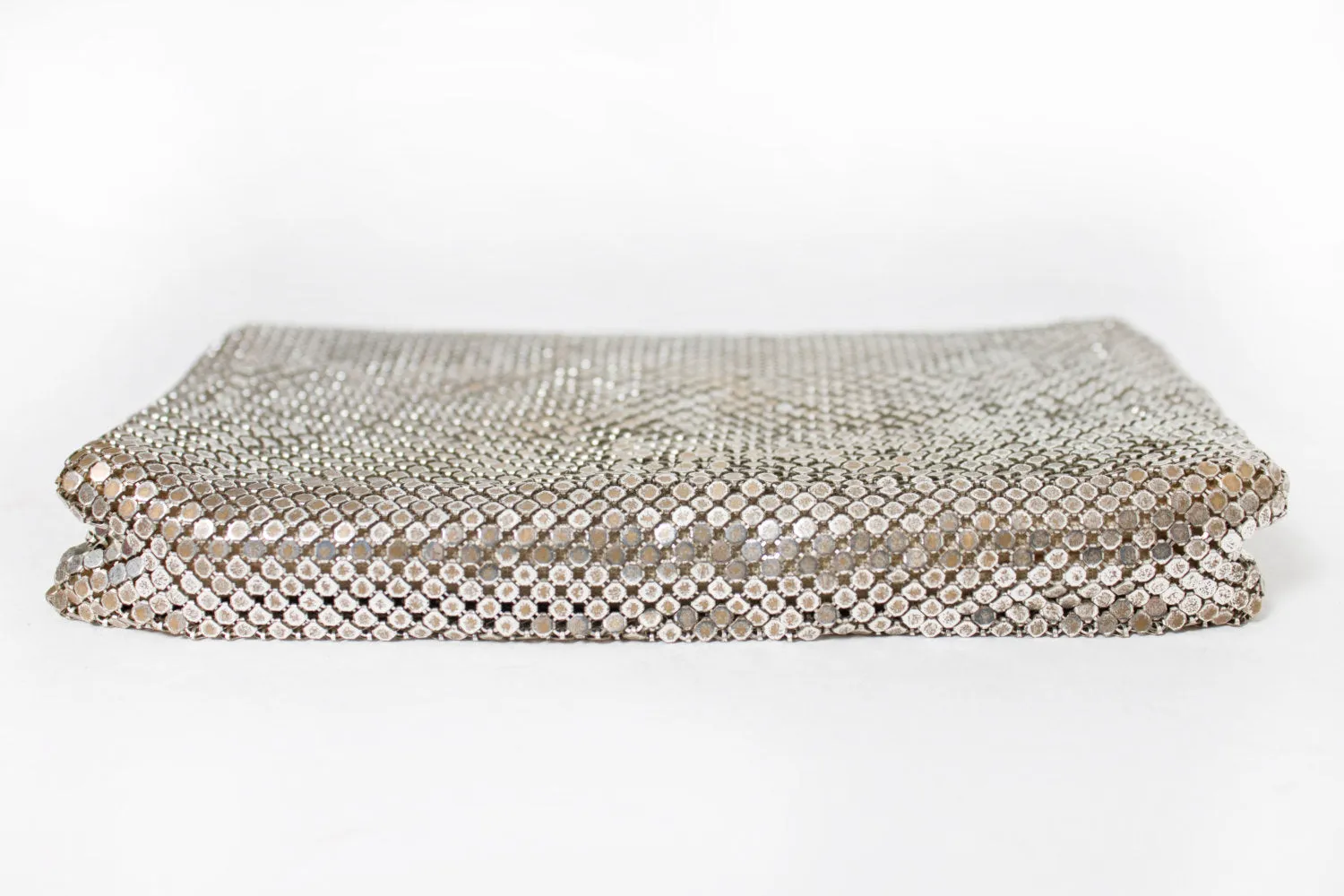 1950s Whitting & Davis Purse Mesh Silver Metal Clutch Bag