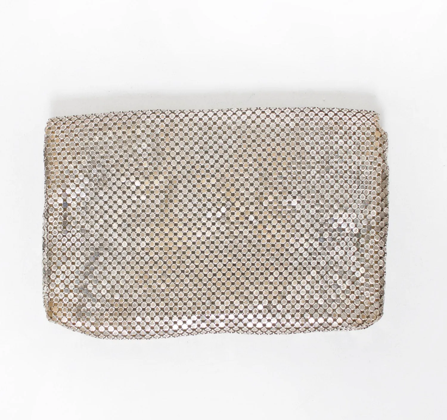 1950s Whitting & Davis Purse Mesh Silver Metal Clutch Bag