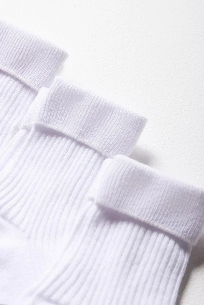 3 Pack Anklet Socks White