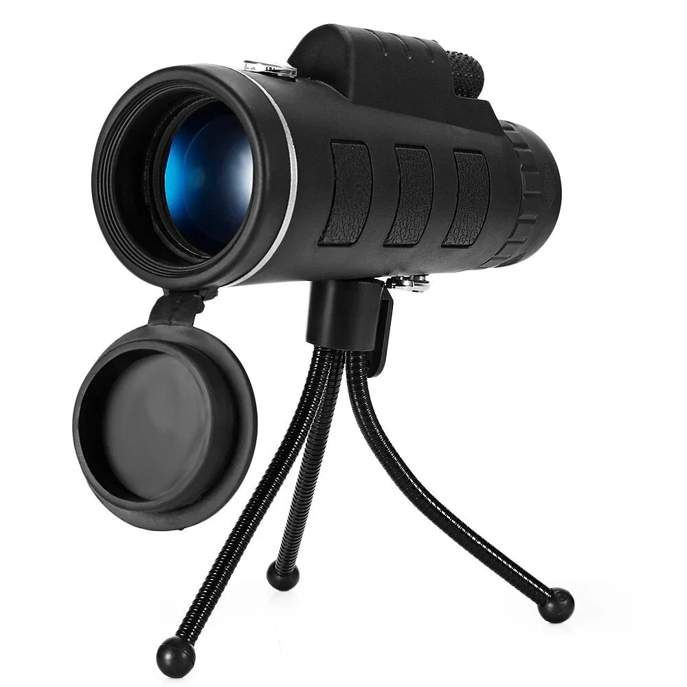 40X Monocular Scope with Compass, Phone Clip & Tripod