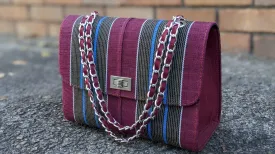 Aladekomo Handmade Striped African Handwoven Aso Oke Hand Bag-DPAHB54