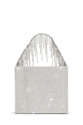 Azalia Fully Embellished Crossbody Handbag - Silver