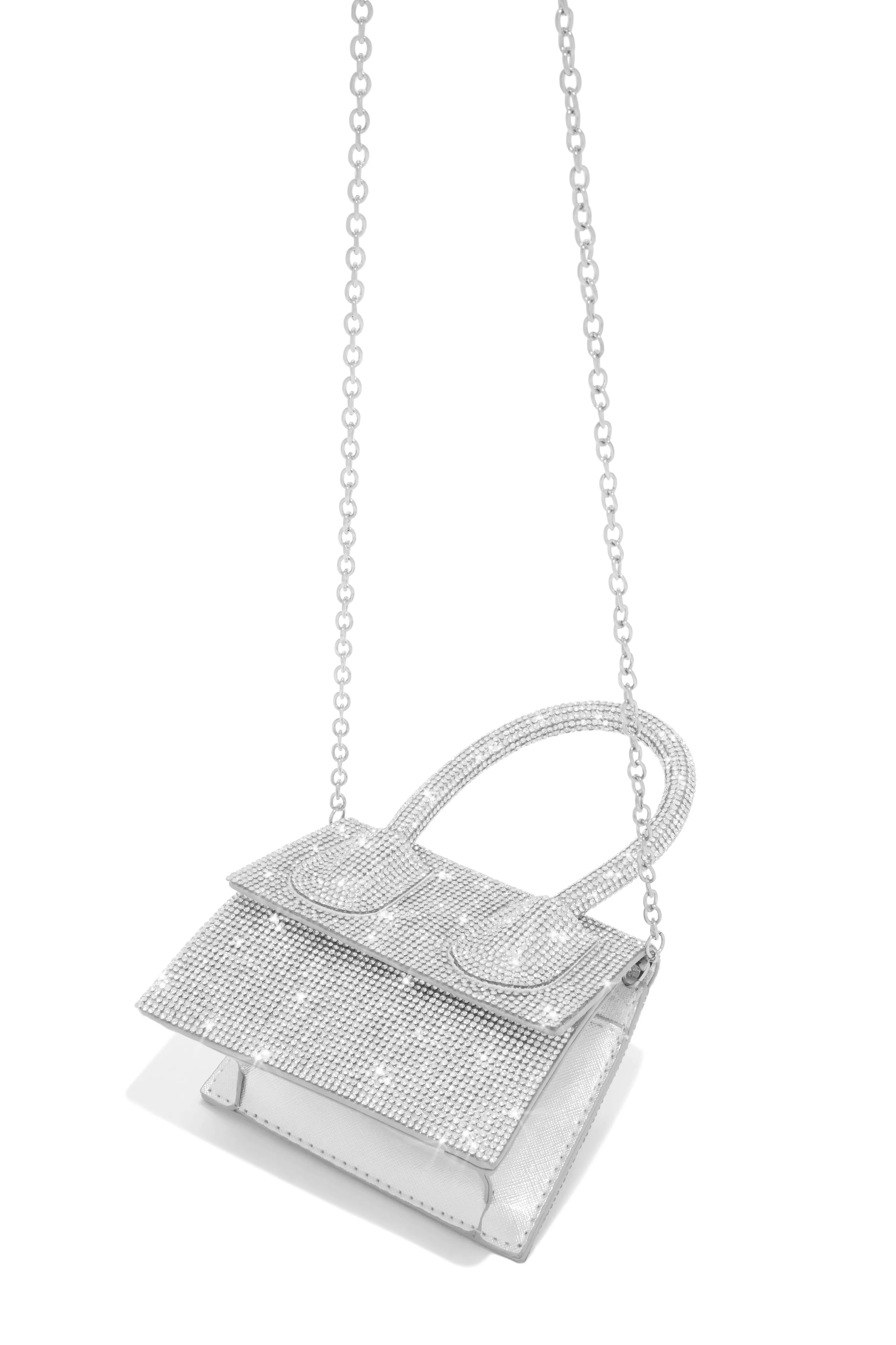 Baby Love Embellished Mini Bag - Silver