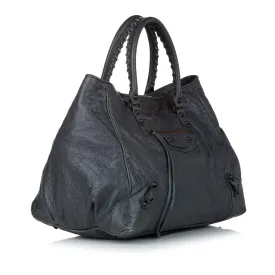 Balenciaga Large Motocross Sunday Lambskin Leather Tote Bag