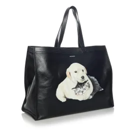 Balenciaga Medium Puppy and Kitten Leather Tote Bag