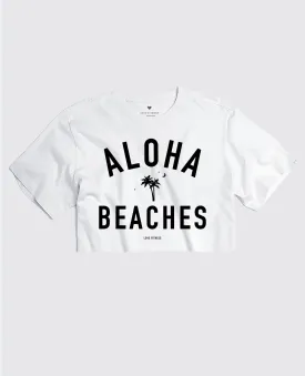 Beaches Crop Tee - White