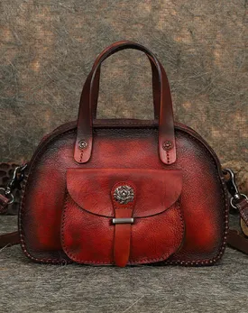 Best Red Leather Womens Vintage Handbag Handmade Crossbody Purse for Ladies