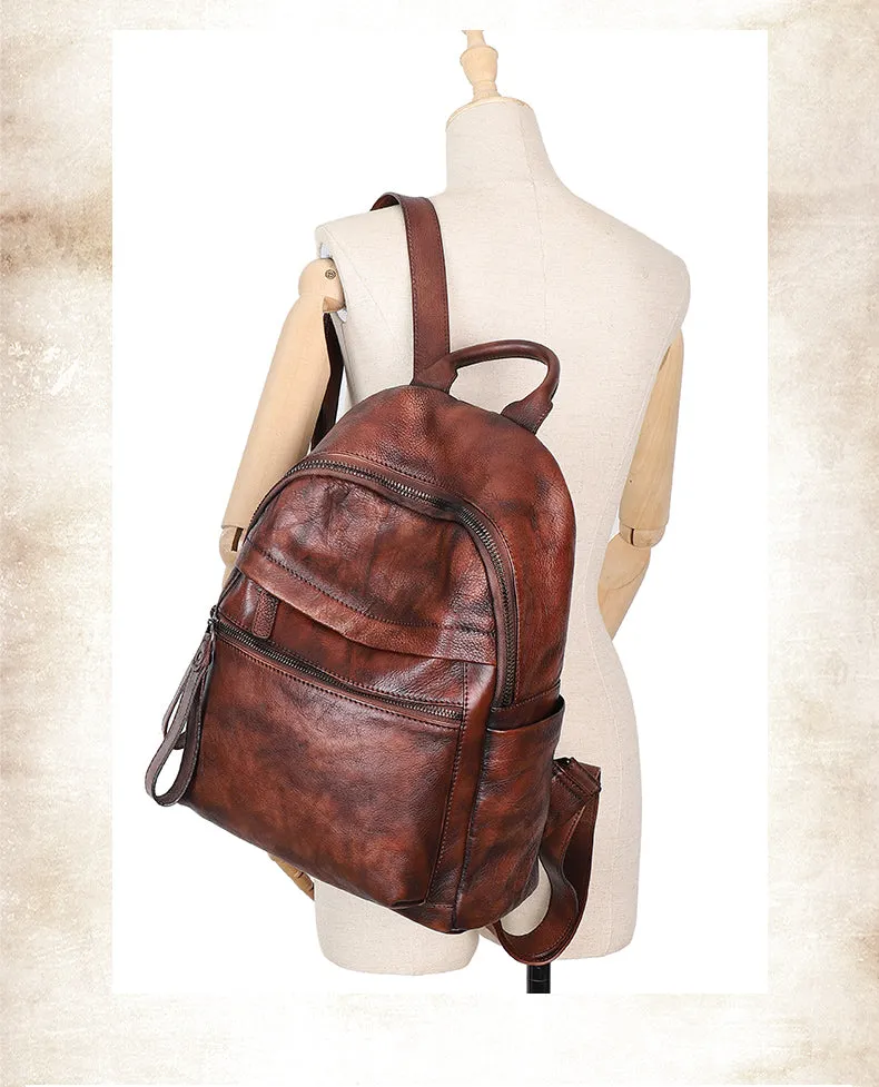 Best Vintage Leather Rucksack Womens Vintage School Backpacks Leather Backpack Purse