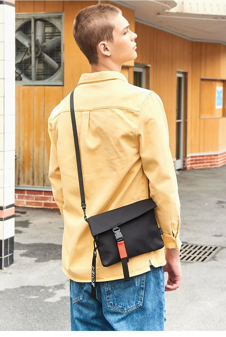 Black Casual Nylon Mens SMall Side Bag Chest Bag Black Messenger Bag Courier Bag for Men