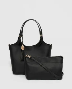 Black Lilibet Tassel Tote Bag