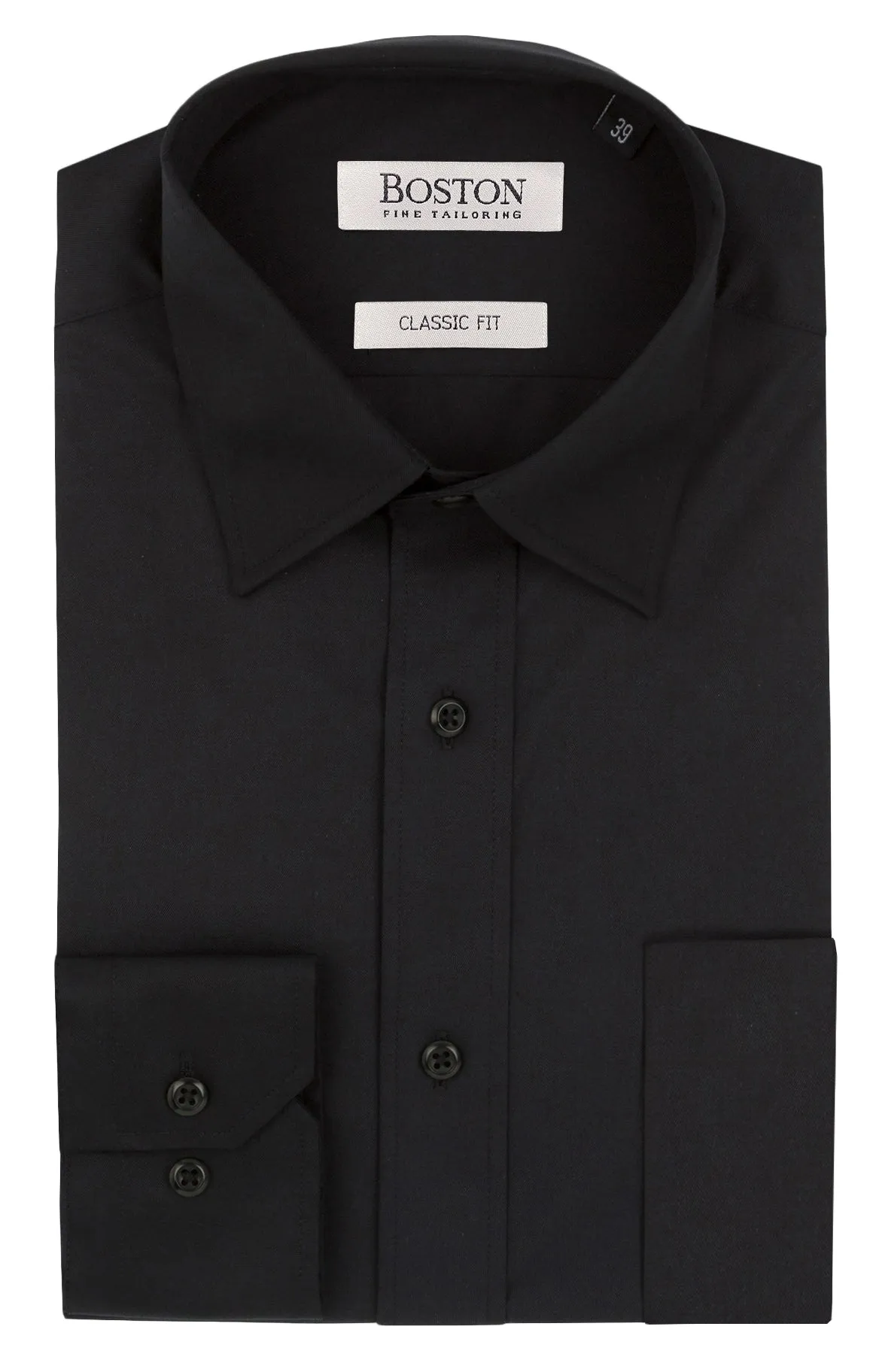 Boston Brooke Classic Cut Black Business Shirt