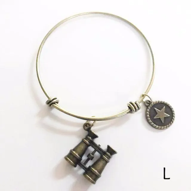 Bronze bracelet with bronze charm/stacking/expandable to fit everyone