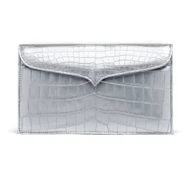 Capri Clutch in Metallic Silver