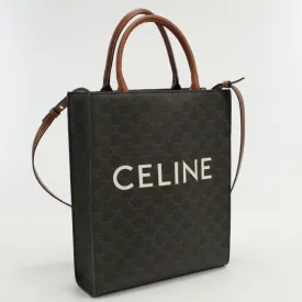 CELINE 191542 Tote Bag Vertical hippo Triomphe 2WAY Tote Bag PVC,Triomphe canvas Brown Women