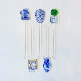 Chinoiserie Themed Drink Stirrers