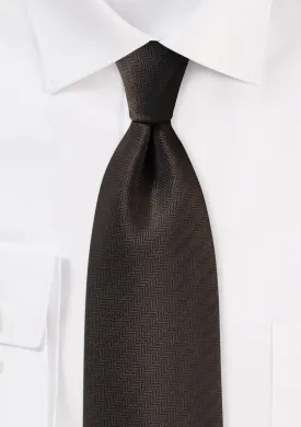 Dark Chocolate Herringbone Necktie