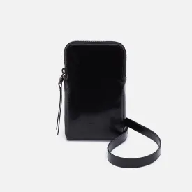 Dixon Phone Sling In High Gloss Leather - Black