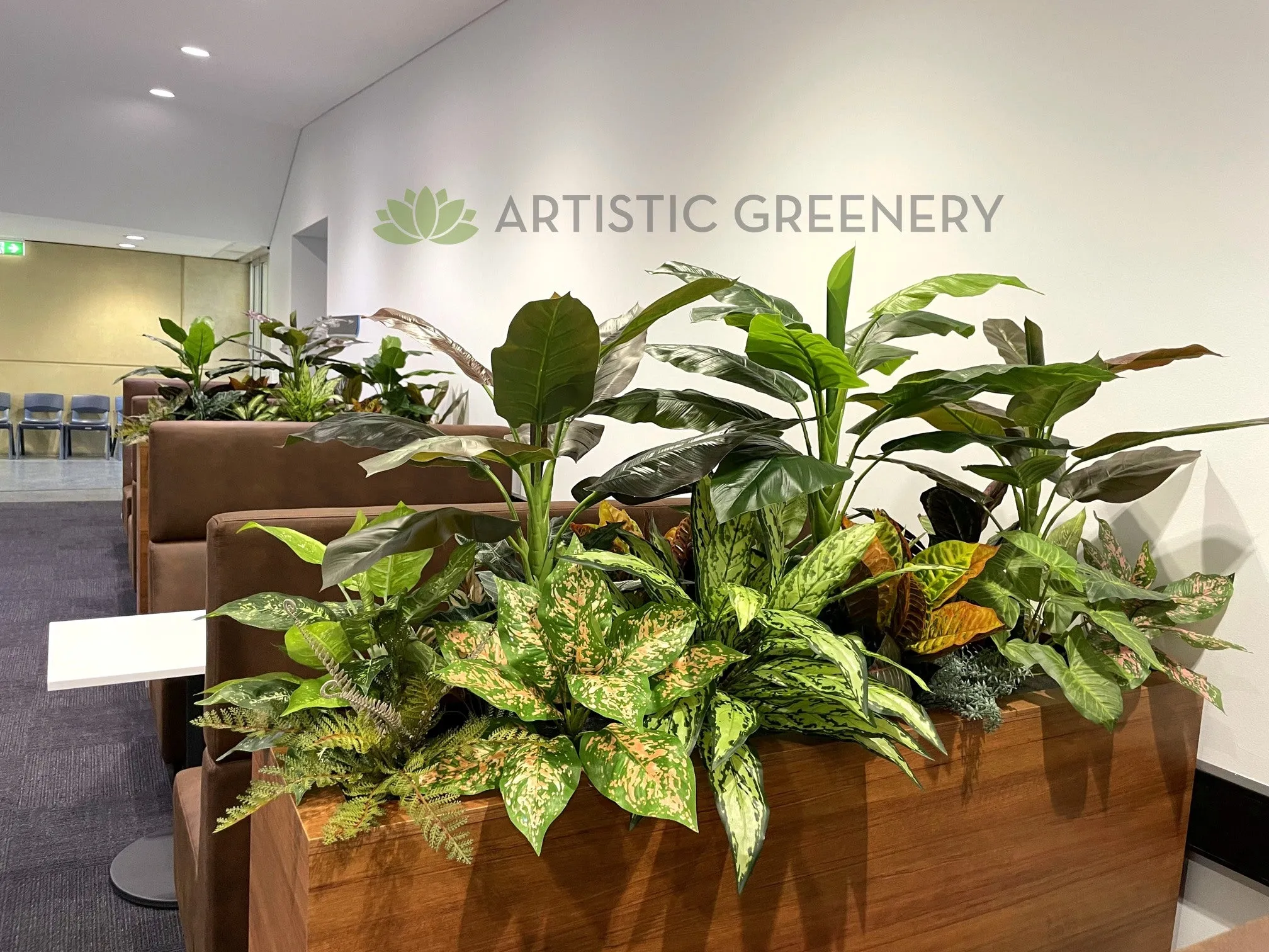 Edith Cowan University (ECU) Joondalup - Building 19 Lobby area- Artificial Plants for Built-in Cabinets / Planters