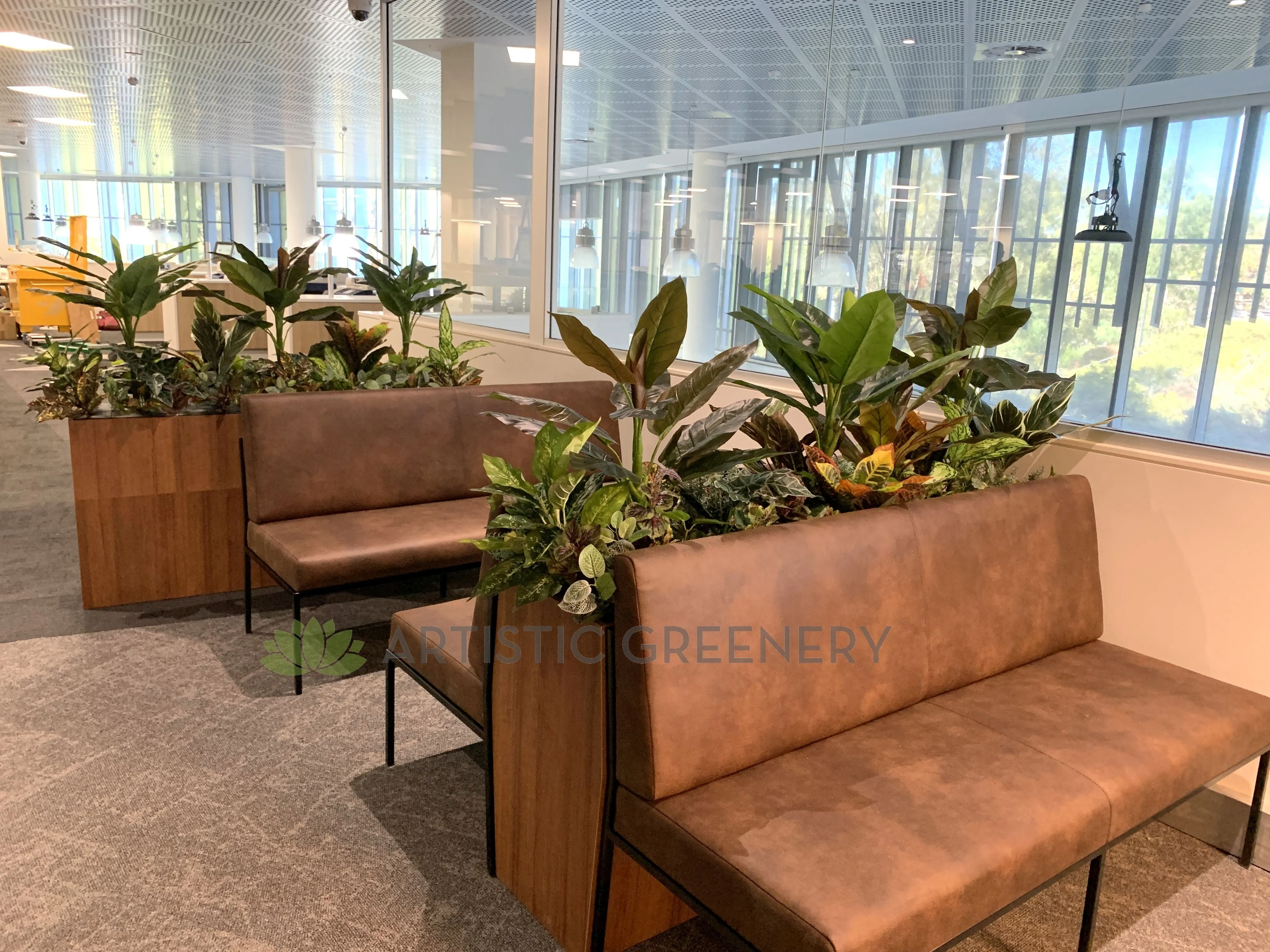 Edith Cowan University (ECU) Joondalup Campus Library - Artificial Plants for Built-in Cabinets / Planters