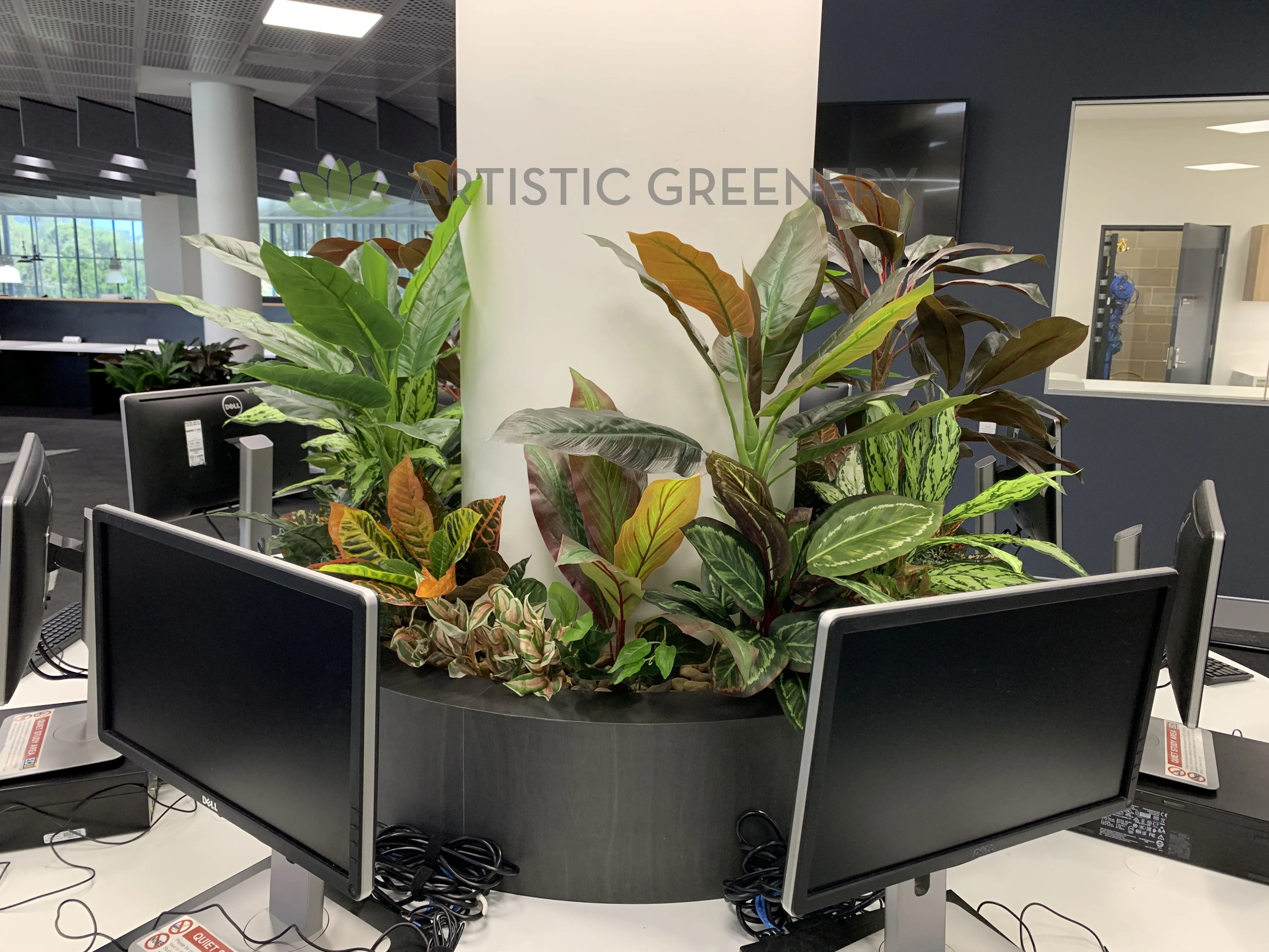 Edith Cowan University (ECU) Joondalup Campus Library - Artificial Plants for Built-in Cabinets / Planters