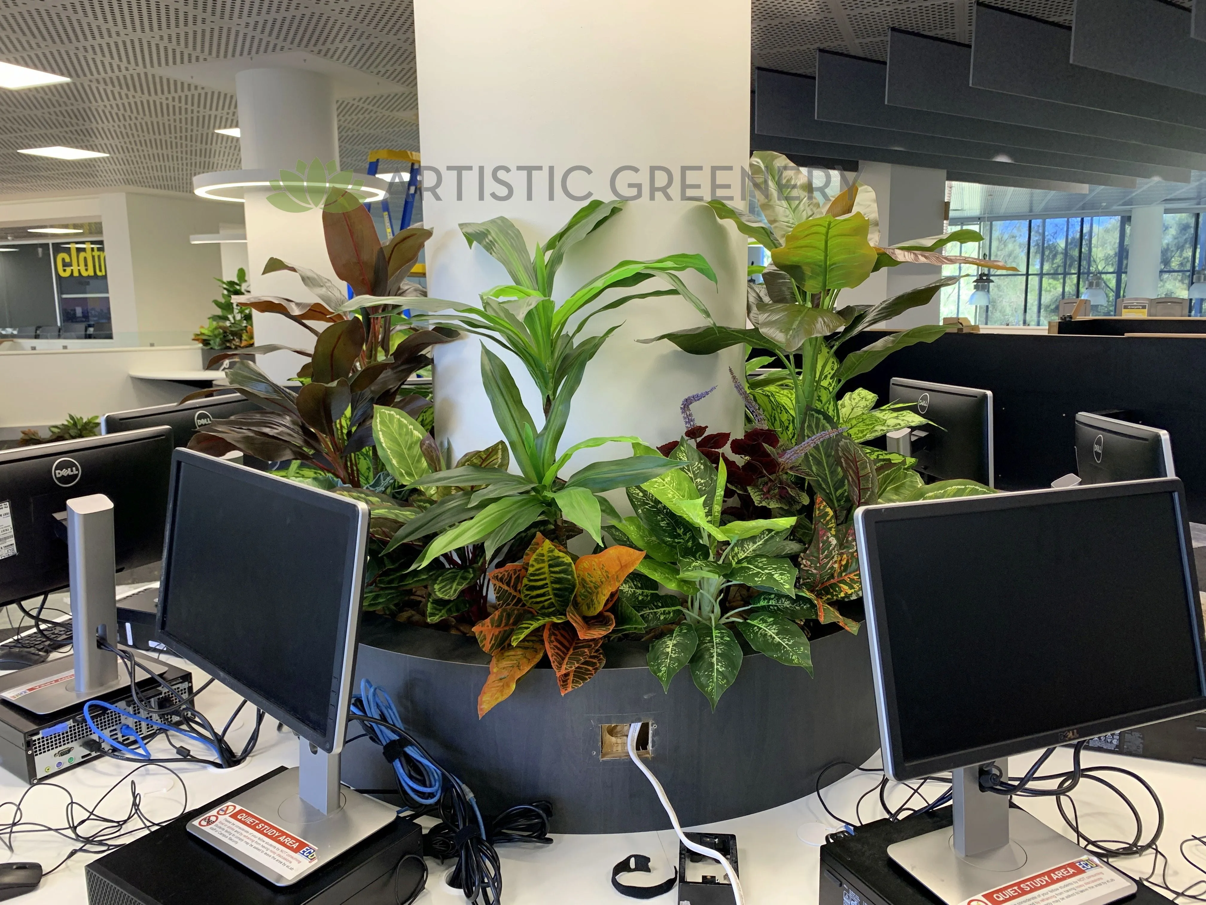 Edith Cowan University (ECU) Joondalup Campus Library - Artificial Plants for Built-in Cabinets / Planters