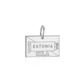 Estonia Passport Stamp Charm Silver