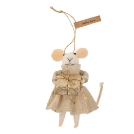 Glittery Gold Mouse Ornament