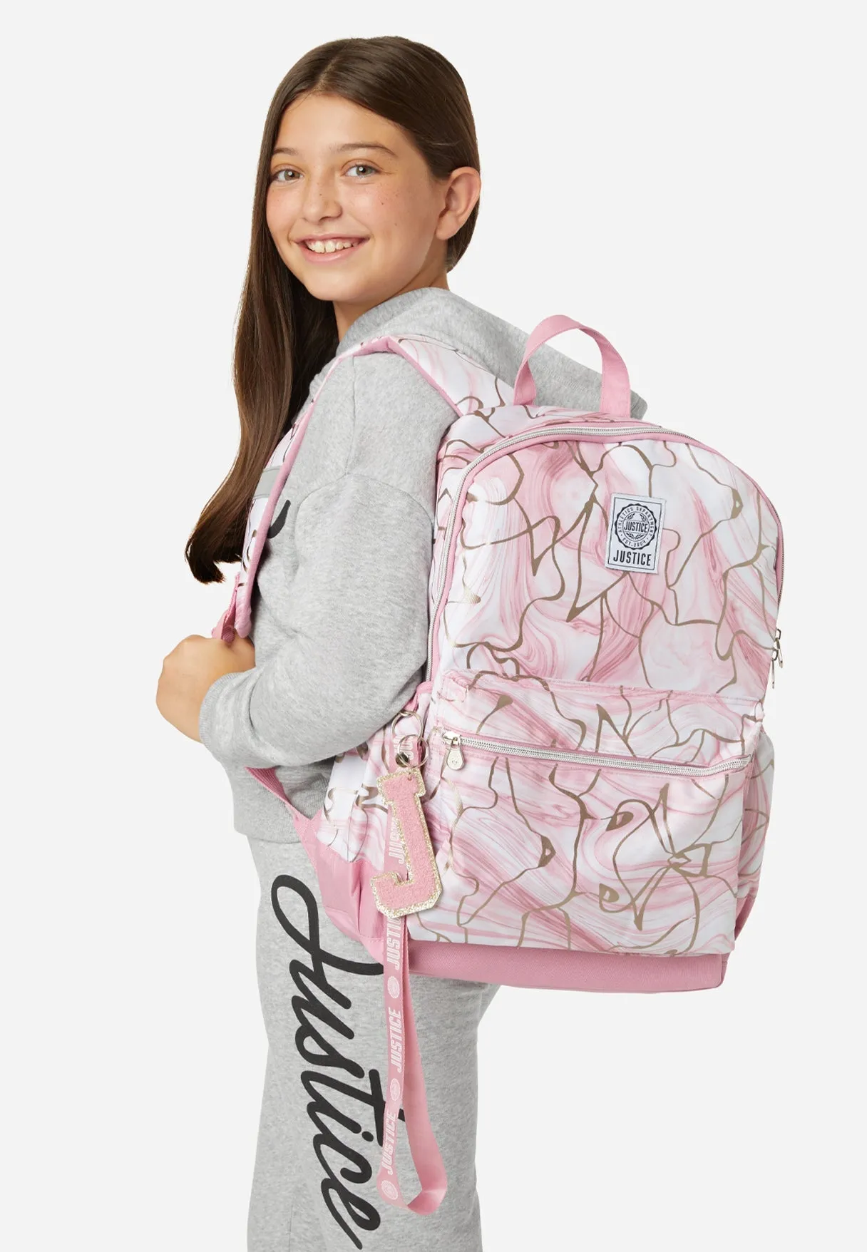 Pink Swirl Print Backpack