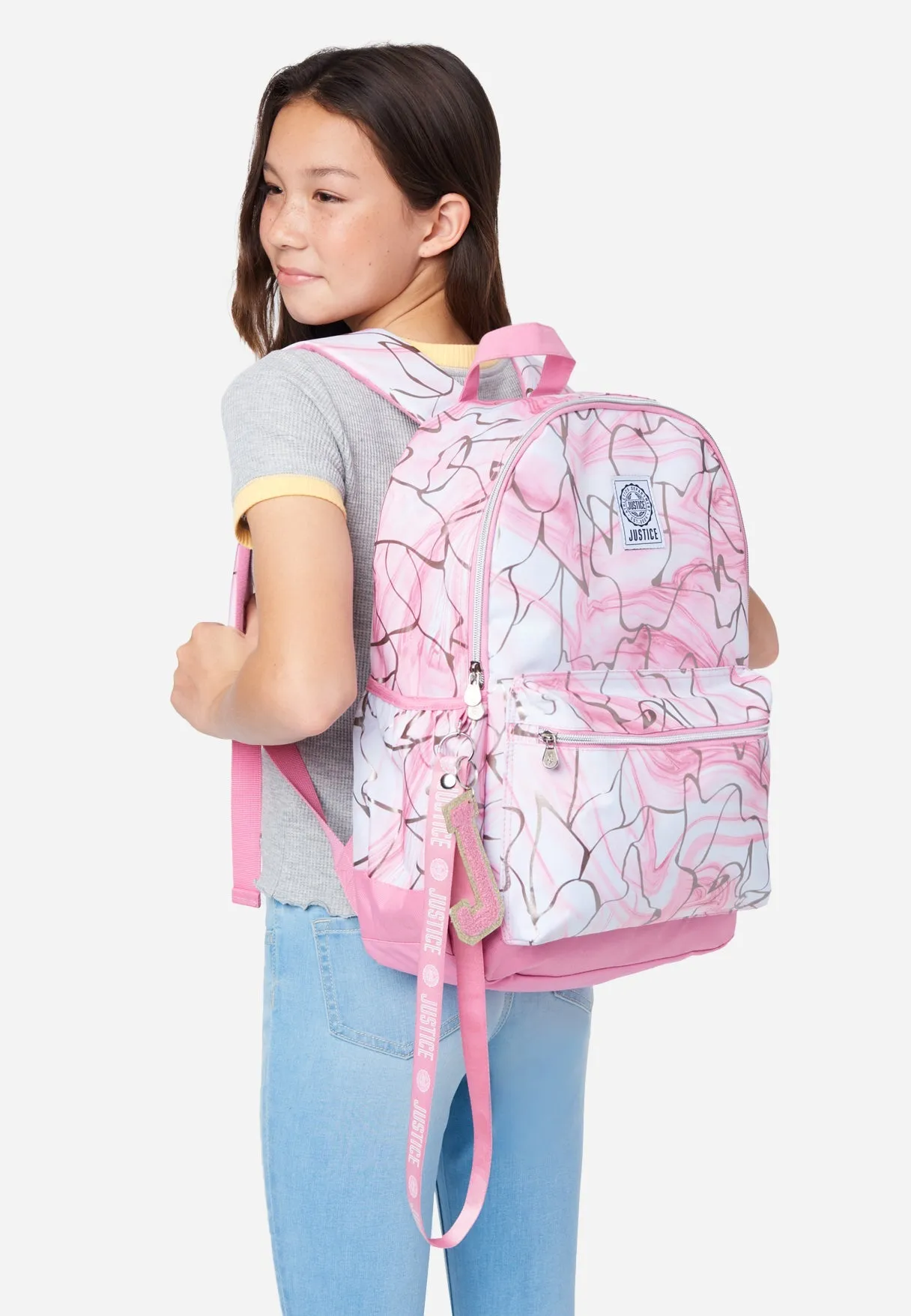 Pink Swirl Print Backpack