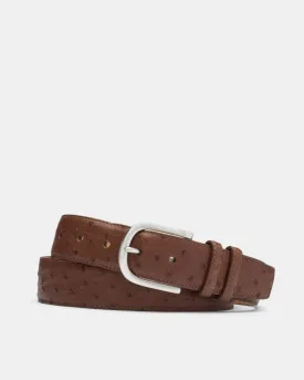 Quilled Ostrich Belt in Kango Leather