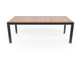 Teak   Aluminum Outdoor Expandable Dining Table