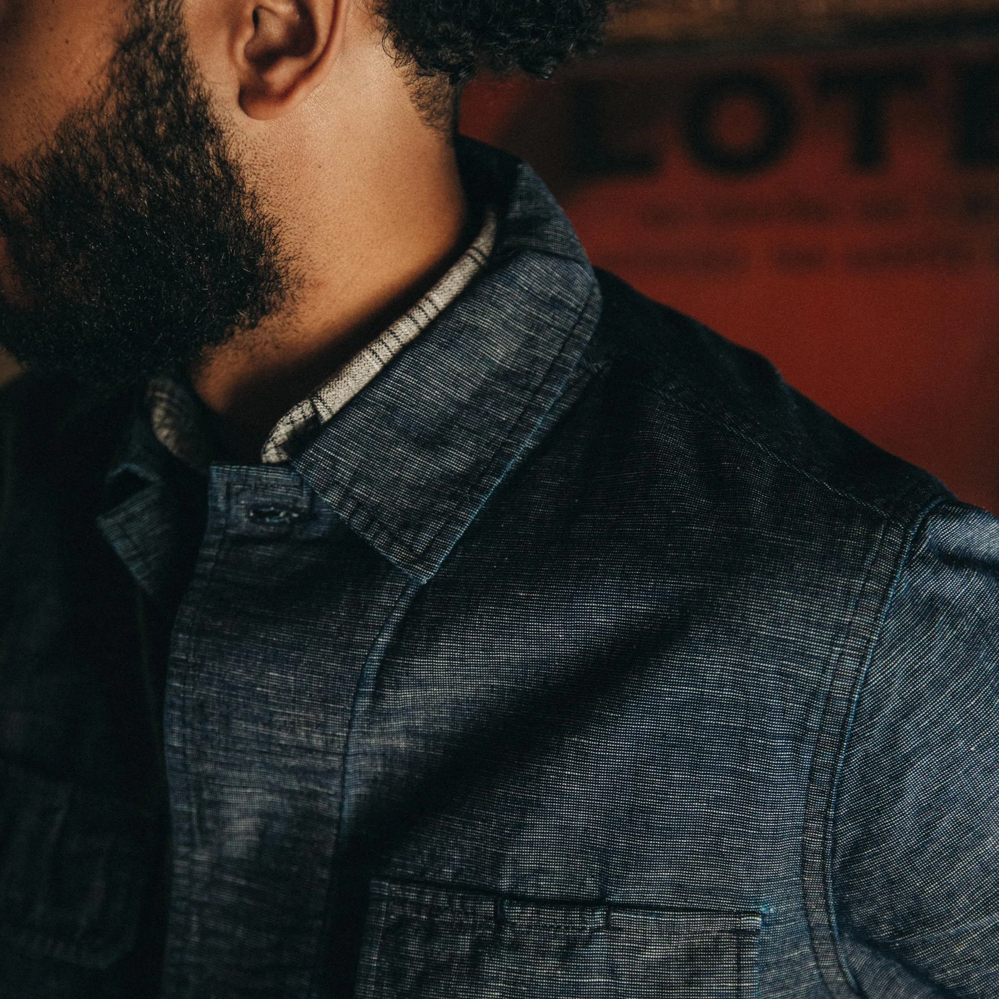 The BDU Shirt Jacket in Indigo Slub