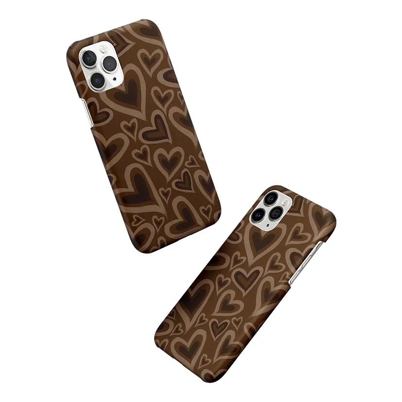 Toasty Brown Hearts Phone Cover | Matte Case