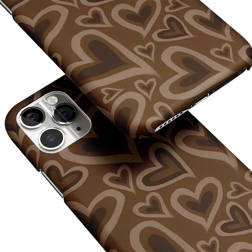 Toasty Brown Hearts Phone Cover | Matte Case