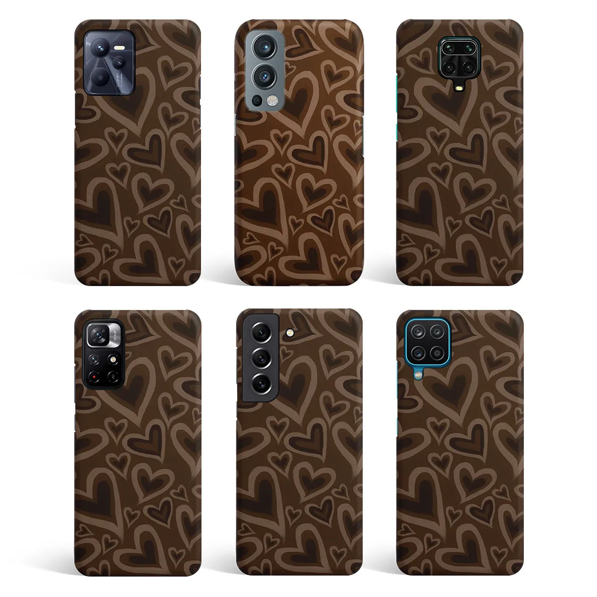 Toasty Brown Hearts Phone Cover | Matte Case