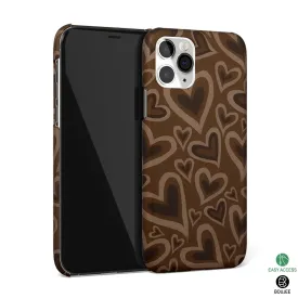 Toasty Brown Hearts Phone Cover | Matte Case