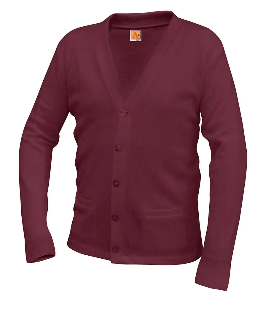 V-Neck Cardigan - Charter - Maroon