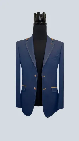 Vercini Classic Contrast-Trim Blazer